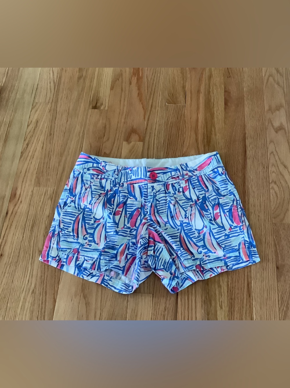 Lilly Pulitzer Blue and Pink Sailfish Print Shorts